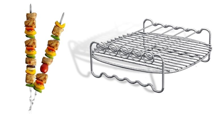 Airfryer Double Layer Rack with Skewers